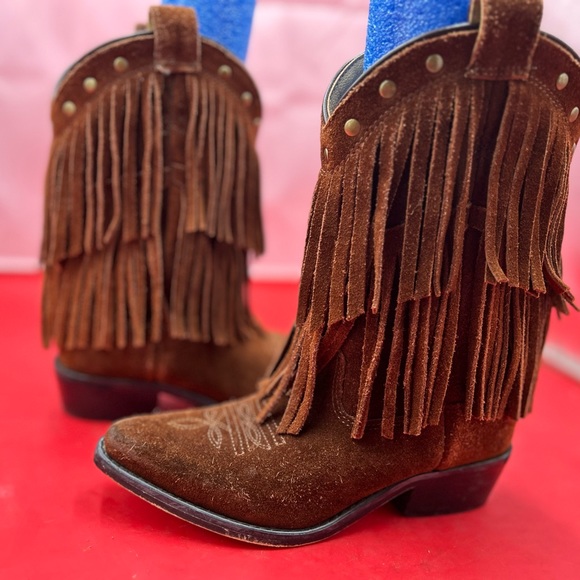 Shoes Shyanne Brown Leather Fringe Cowgirl Boots Poshmark